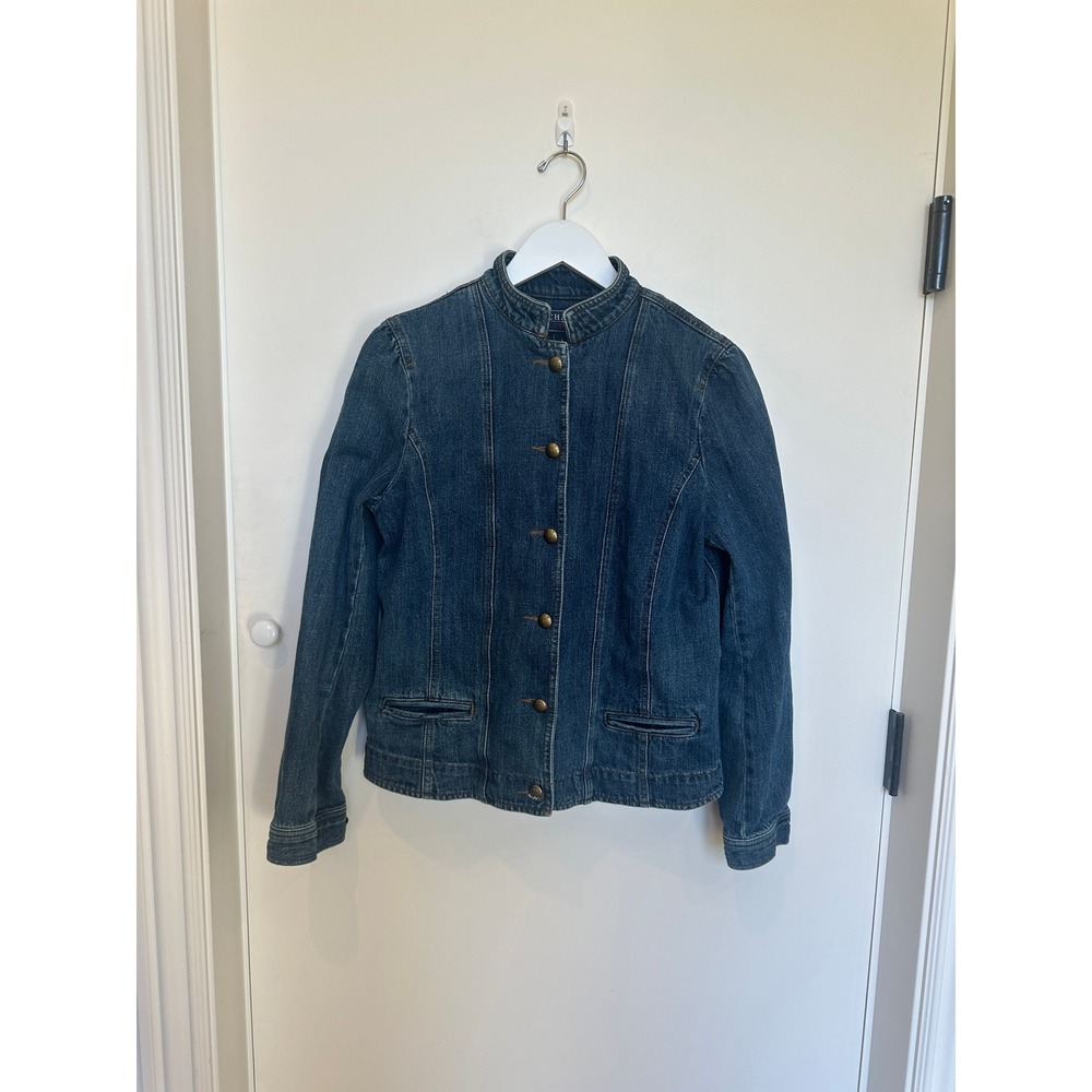 CHAPS DENIM Women's Jean Jacket Blue Button Down Collar L